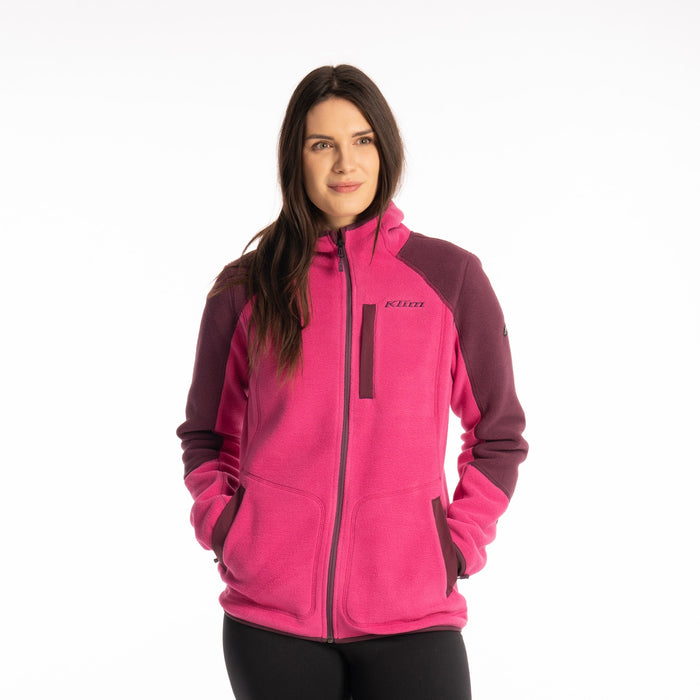 Klim Darby Canyon Fleece Hoodie in Fuchsia Red - Italian Plum