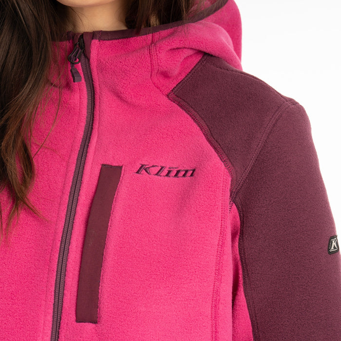 Klim Darby Canyon Fleece Hoodie in Fuchsia Red - Italian Plum