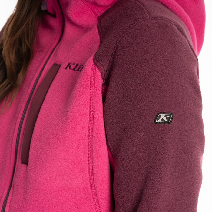 Klim Darby Canyon Fleece Hoodie in Fuchsia Red - Italian Plum