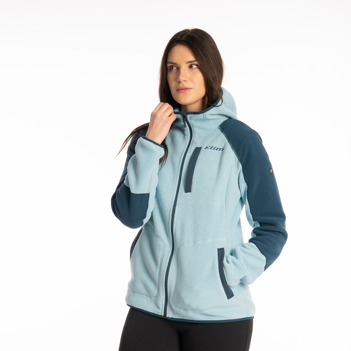 Klim Darby Canyon Fleece Hoodie in Milky Blue - Reflecting Pond