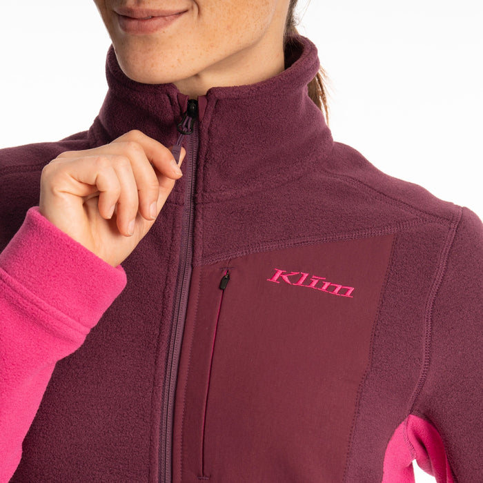 Klim Darby Canyon Fleece Jacket in Fuchsia Red - Italian Plum