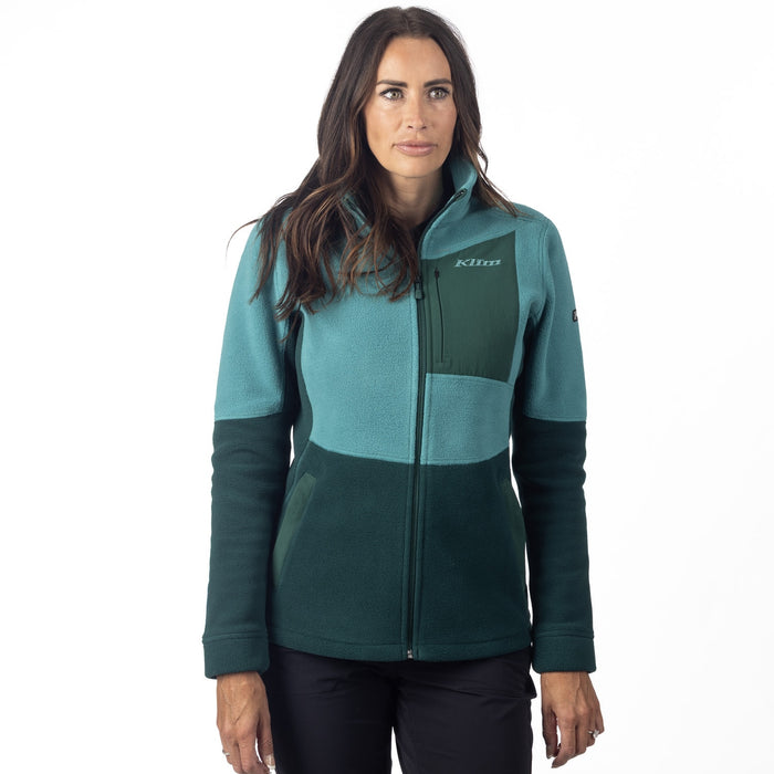 Klim Darby Canyon Fleece Jacket in Green-Blue Slate -  Rain Forest 2025