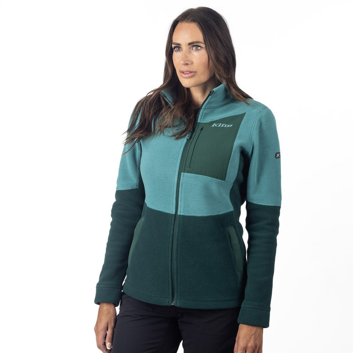 Klim Darby Canyon Fleece Jacket in Green-Blue Slate -  Rain Forest 2025