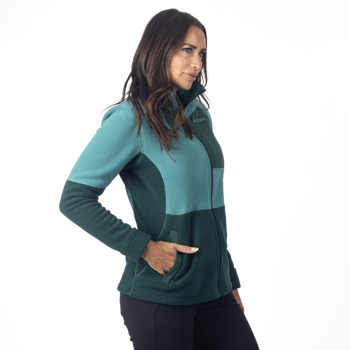 Klim Darby Canyon Fleece Jacket in Green-Blue Slate -  Rain Forest 2025
