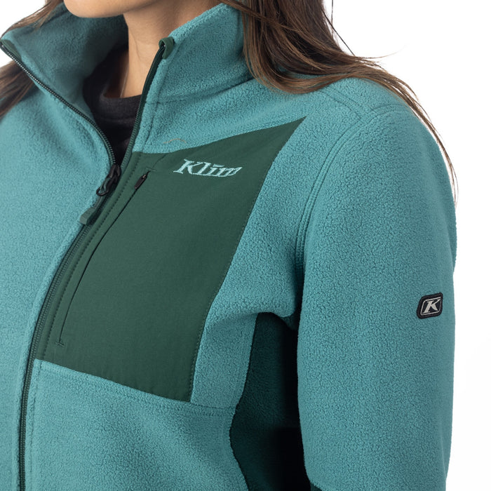 Klim Darby Canyon Fleece Jacket in Green-Blue Slate -  Rain Forest 2025