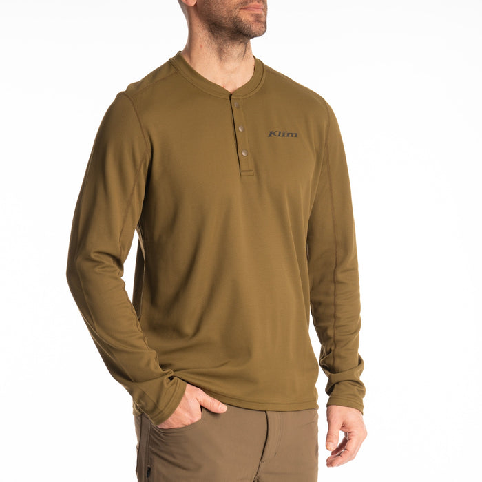 Klim Sidewinder Wool Long Sleeve Shirt in Dark Olive