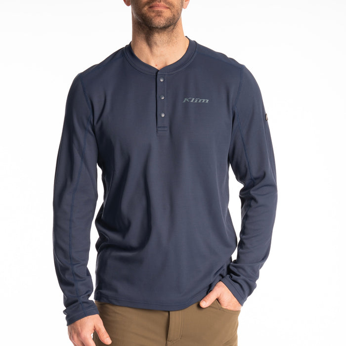 Klim Sidewinder Wool Long Sleeve Shirt in Dress Blues