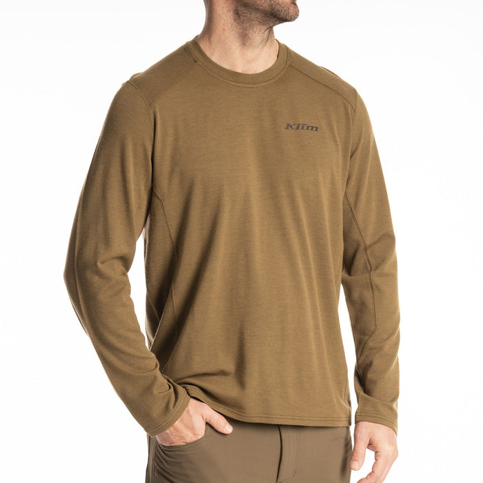 Klim Mesa Falls Wool Long Sleeve Shirt in Dark Olive