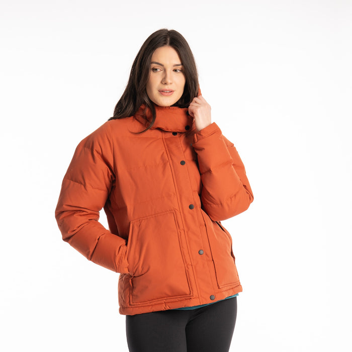 Klim Pine Haven Down Hooded Jacket in Picante