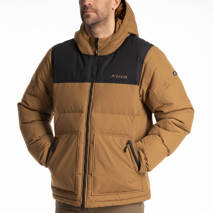 Klim Sawtooth Down Hooded Jacket in Breen - Black