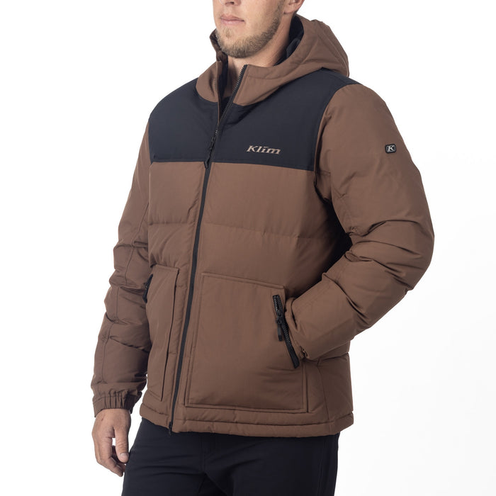 KLIM SAWTOOTH DOWN HOODED JACKET 2025 in Cocoa Brown - Black