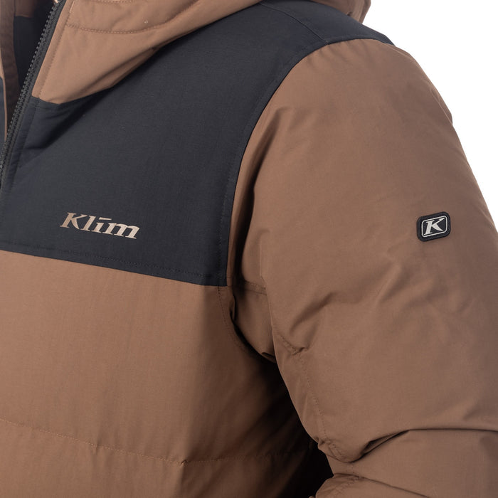 KLIM SAWTOOTH DOWN HOODED JACKET 2025 in Cocoa Brown - Black