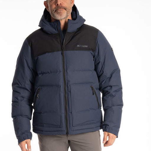 Klim Sawtooth Down Hooded Jacket in Dress Blues - Black