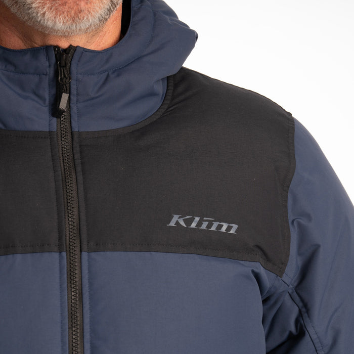 Klim Sawtooth Down Hooded Jacket in Dress Blues - Black