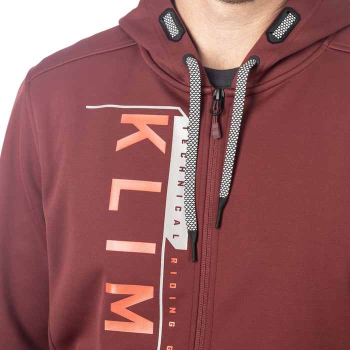 Klim Barracks Hoodie in Cabernet - Fiery Red 2025