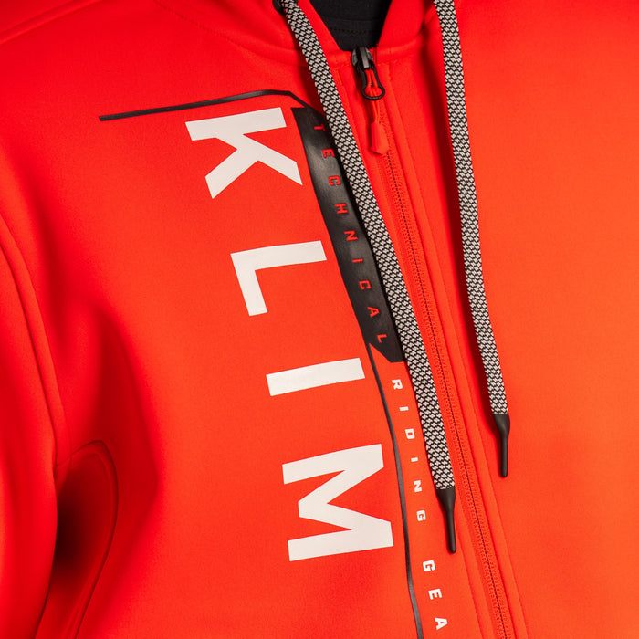 Klim Barracks Hoodie in Fiery Red - White