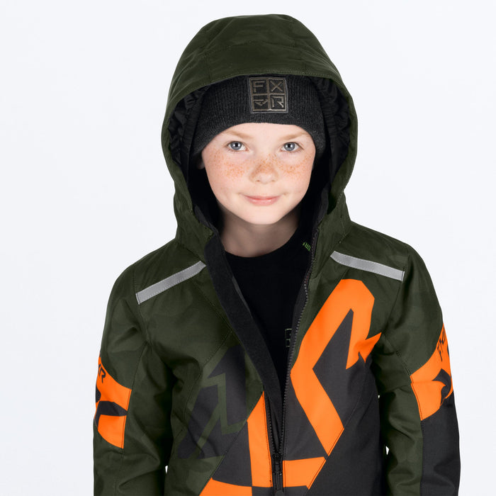 FXR CHILD COLD CROSS CX MONOSUIT 2025 - Army Camo/Orange