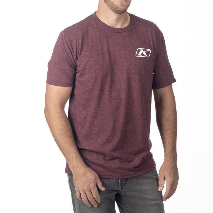 KLIM DESTINATION TRI-BLEND TEE 2025 in Maroon Frost - White
