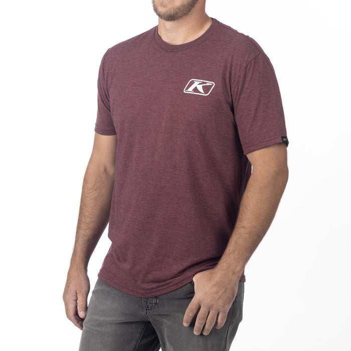 KLIM DESTINATION TRI-BLEND TEE 2025 in Maroon Frost - White