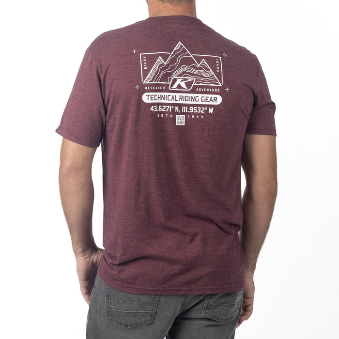 KLIM DESTINATION TRI-BLEND TEE 2025 in Maroon Frost - White