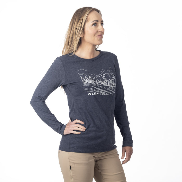 KLIM HAVEN TRI-BLEND LS TEE 2025 in Navy Frost - Papyrus