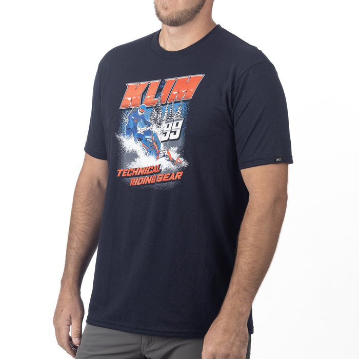 KLIM SPEEDWAY TRI-BLEND TEE 2025 in Navy - Fiery Red