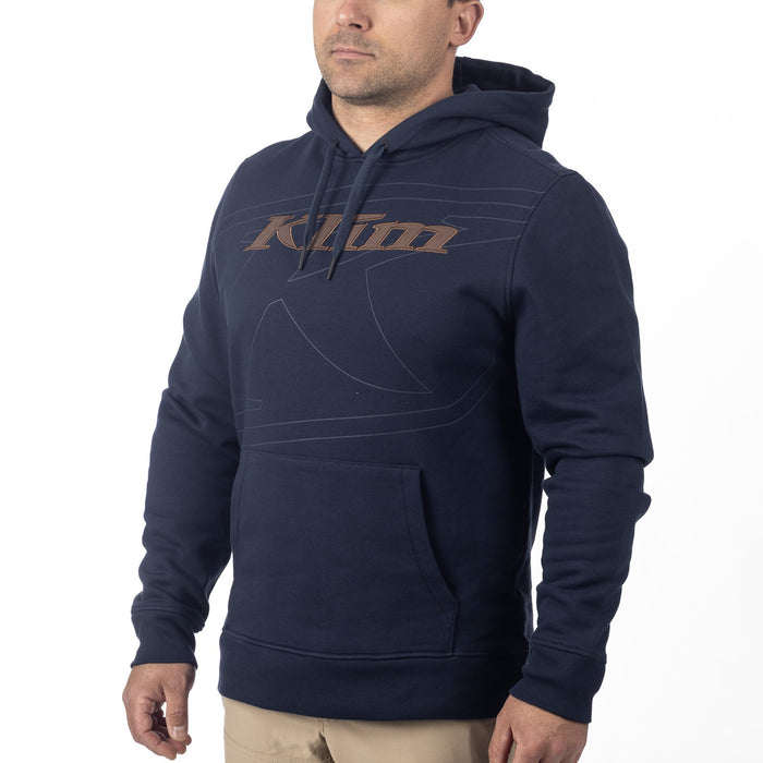 KLIM GLENS PEAK PULLOVER HOODIE 2025 in Dress Blues - Cocoa Brown