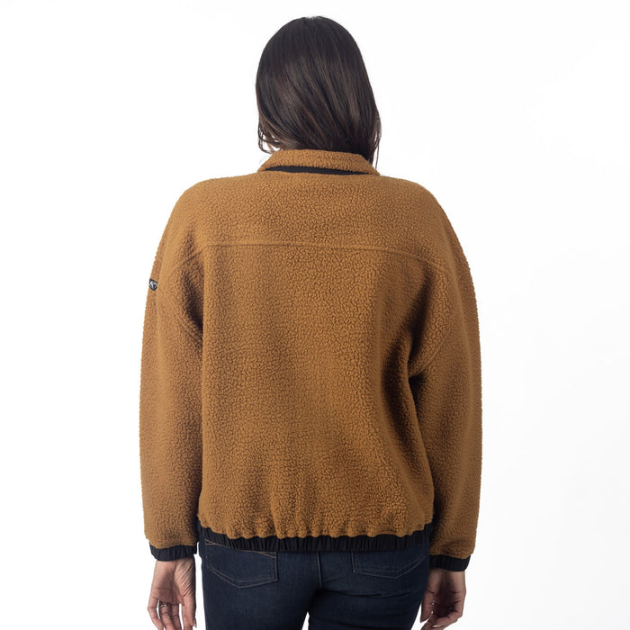 KLIM SIRA HIGH PILE FLEECE JACKET 2025 in Saddle Brown - Black