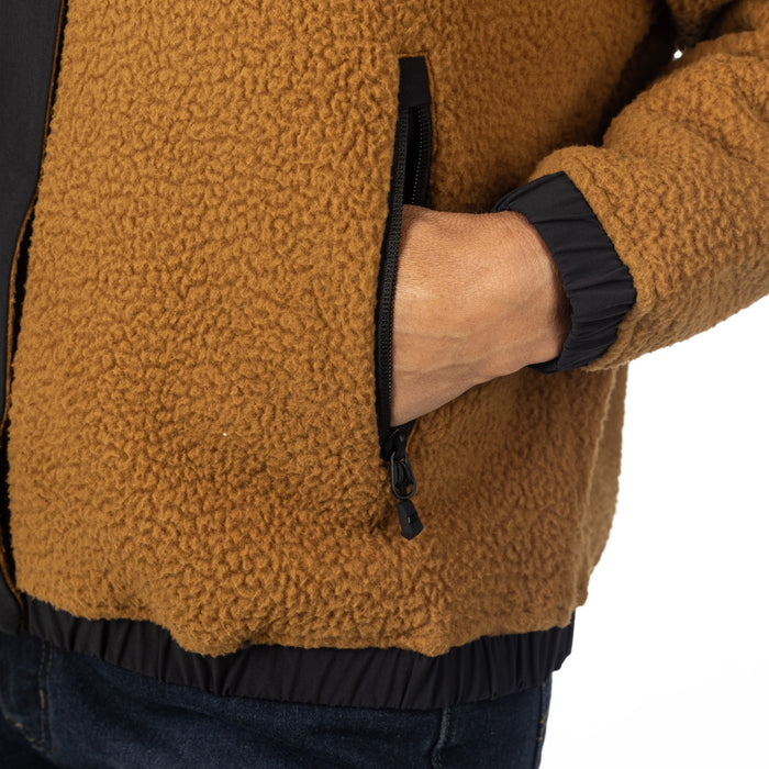 KLIM SIRA HIGH PILE FLEECE JACKET 2025 in Saddle Brown - Black