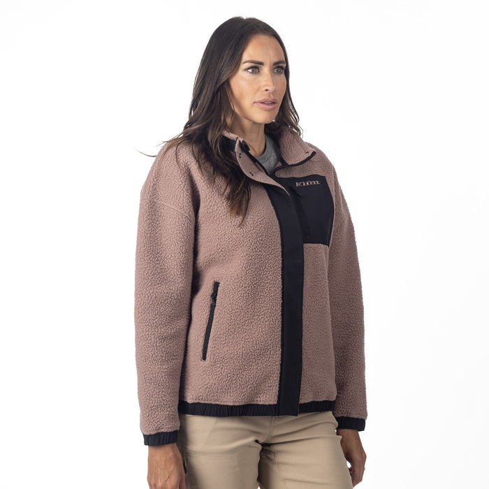 KLIM SIRA HIGH PILE FLEECE JACKET 2025 in Twilight Mauve - Black