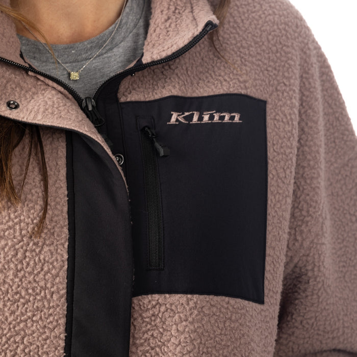 KLIM SIRA HIGH PILE FLEECE JACKET 2025 in Twilight Mauve - Black