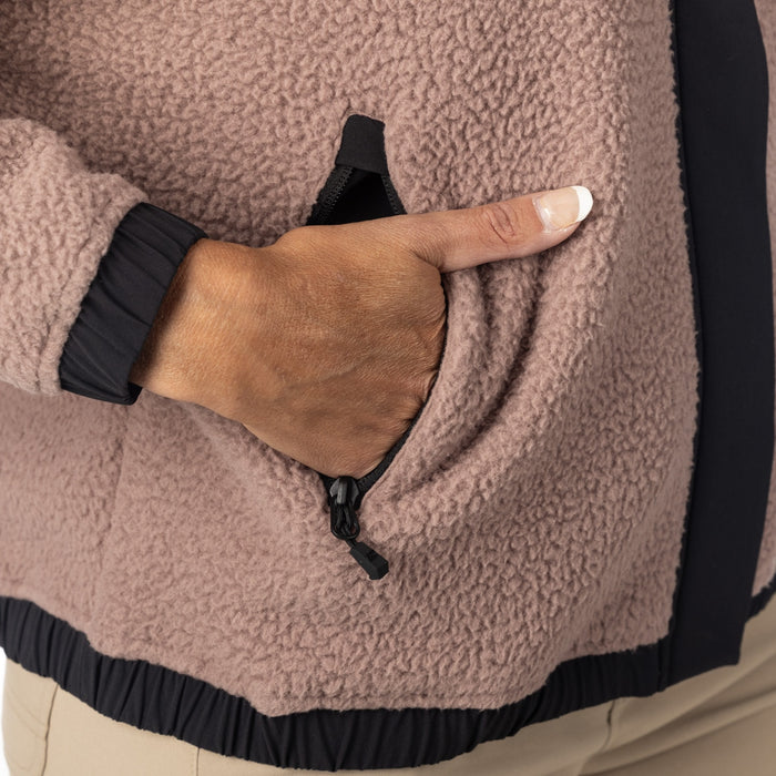 KLIM SIRA HIGH PILE FLEECE JACKET 2025 in Twilight Mauve - Black