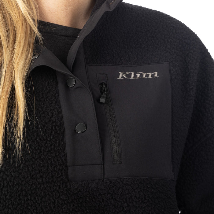 KLIM SIRA HIGH PILE FLEECE HOODIE 2025 in Black