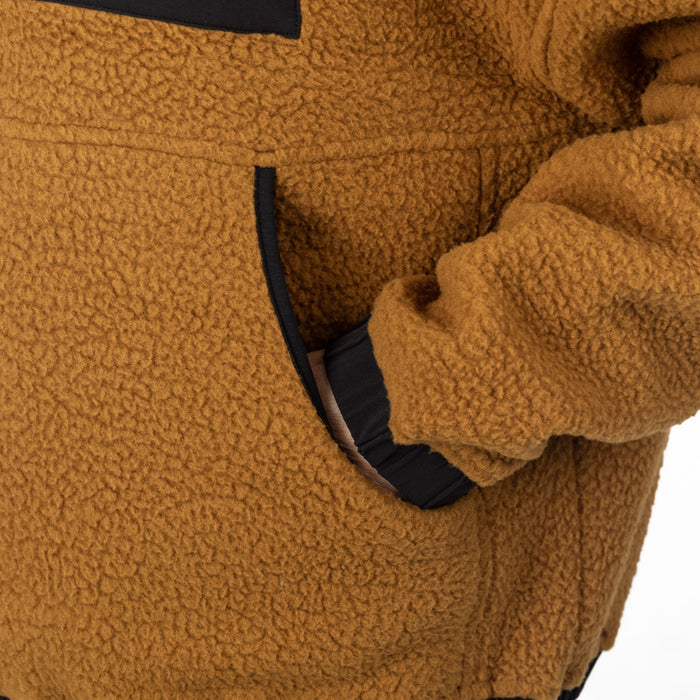 KLIM SIRA HIGH PILE FLEECE HOODIE 2025 in Saddle Brown - Black