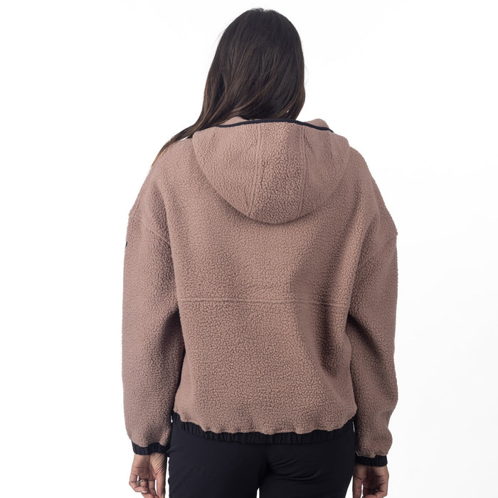 KLIM SIRA HIGH PILE FLEECE HOODIE 2025 in Twilight Mauve - Black