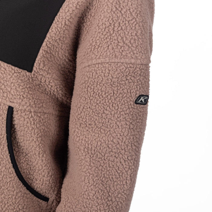 KLIM SIRA HIGH PILE FLEECE HOODIE 2025 in Twilight Mauve - Black