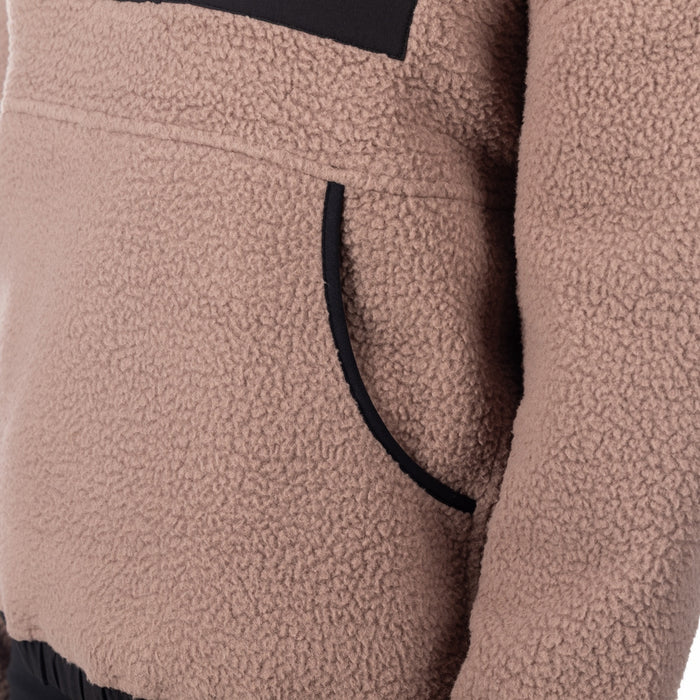 KLIM SIRA HIGH PILE FLEECE HOODIE 2025 in Twilight Mauve - Black