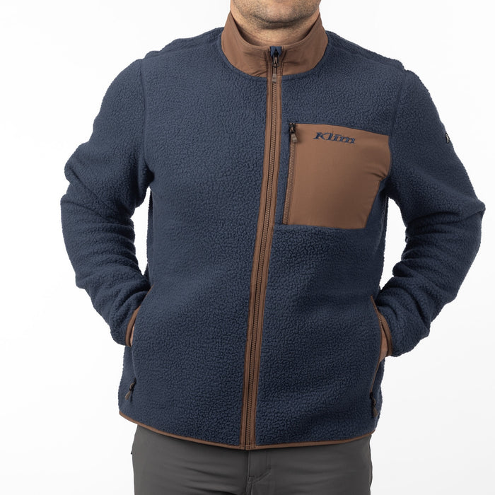 KLIM HIGH PILE JACKET 2025 in Insignia Blue - Cocoa Brown