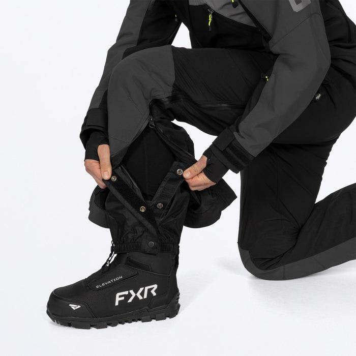 FXR VERTICAL MTX LITE MONOSUITS in Black/Asphalt/HiVis