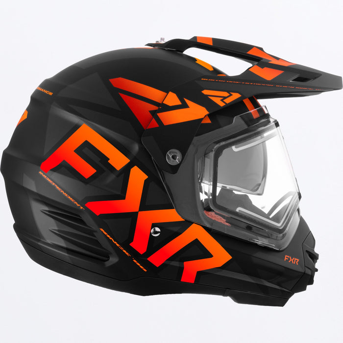 FXR Torque X Team Helmet With E-shield And Sun Shade in Black/Orange