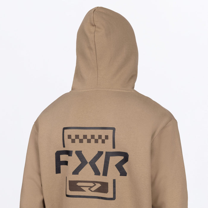 FXR MITERED COTTON PULLOVER HOODIE in Canvas/Dark Cedar