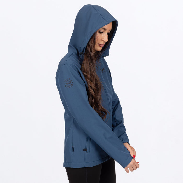 FXR WOMEN'S HYDROGEN SOFTSHELL JACKET in Dark Steel/Black