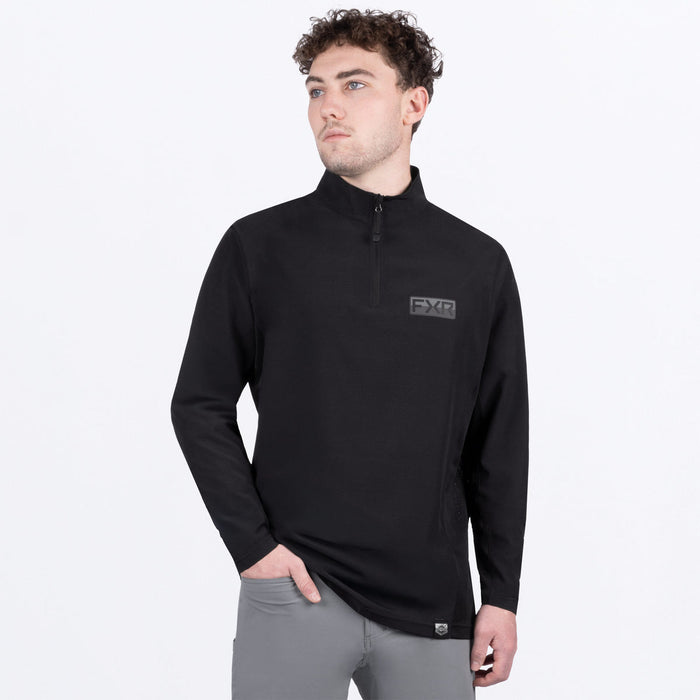 FXR BREEZE UPF 1/4 ZIP LONGSLEEVE 2025 in Black