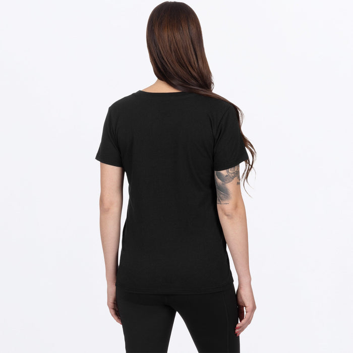 FXR WOMEN'S VICTORY PREMIUM T-SHIRT in Black/Razz