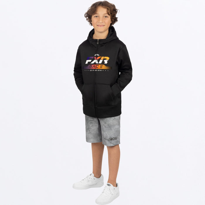 FXR Race Division Tech Youth Hoodie in Black/Anodized