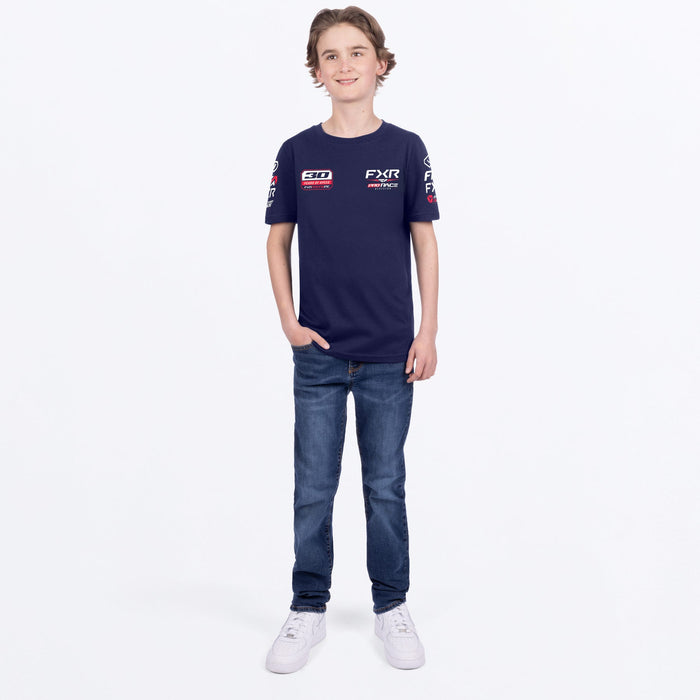 FXR YOUTH RACE DIV. PREMIUM T-SHIRT in Navy/Red