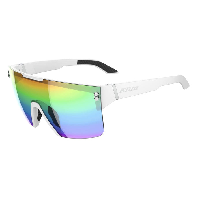 KLIM MUFFLER SUNGLASSES 2025 in Matte White - Smoke Oil Slick Mirrored