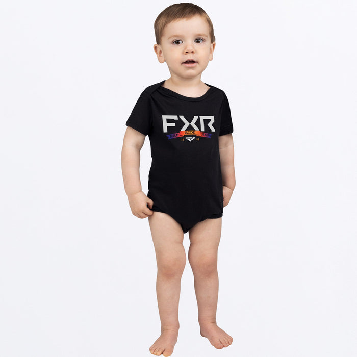 FXR Infant Podium S/S Onesie in Black/Anodize