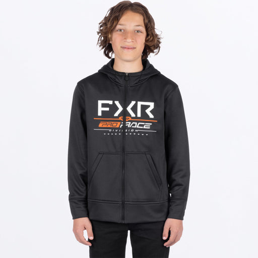 FXR YOUTH RACE DIVISION TECH ZIP HOODIE 2025 - Black/Orange