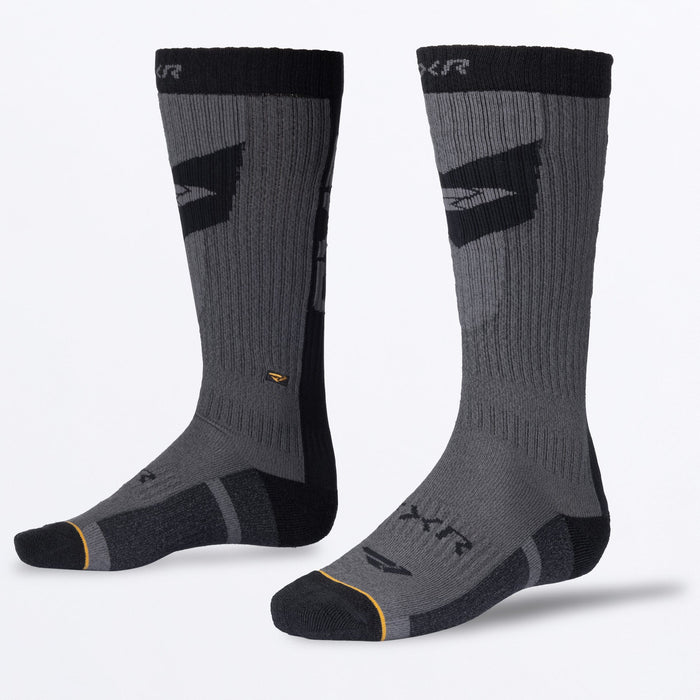 FXR BOOST PERFORMANCE SOCK (2 PACK) SNOW 2027 in Asphalt/Black